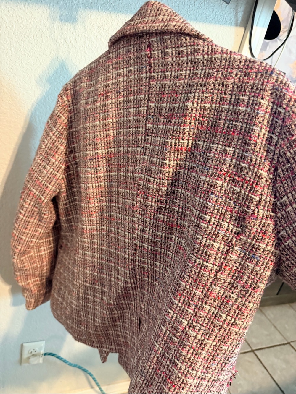 bagatelle Pink Tweed Notched Collar Blazer Jacket - Picture 4 of 4
